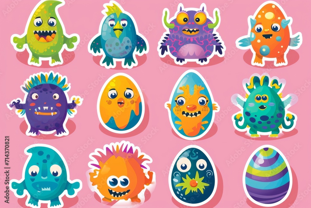 An endearing group of lively cartoon creatures, filled with childlike wonder and brought to life through playful clipart and animated illustrations An endearing group of lively cartoon creatures, filled with childlike wonder and brought to life through playful clipart and animated illustrations