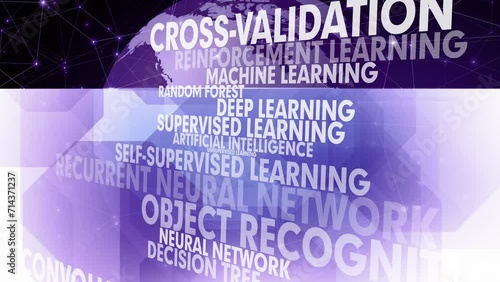 Ai and world globe abstract background 4k