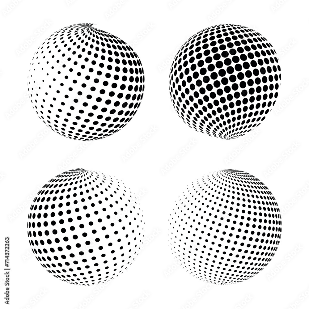 Abstract grunge halftone globe textured background design vector set	