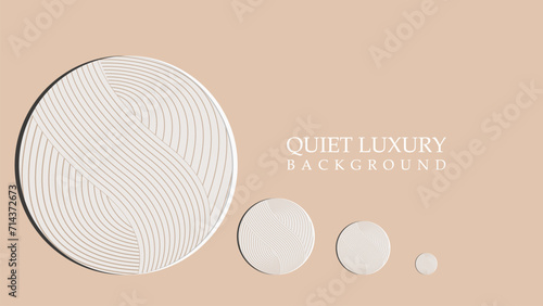 Quite Luxury background vector . wave line circle background design, simple a beige background, cream background 