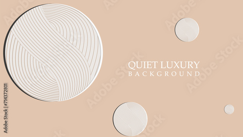 Quite Luxury background vector . wave line circle background design, simple a beige background, cream background 