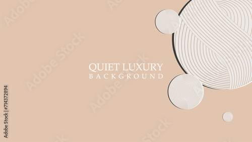 Quite Luxury background vector . wave line circle background design, simple a beige background, cream background 