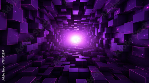 geometrical dimension made of purple rectangles glowing shapes  lights  patterns  background