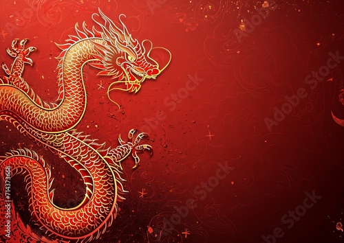 Chinese New Years Dragon Card 5x7 Lanterns Festival Background Wallpaper Image