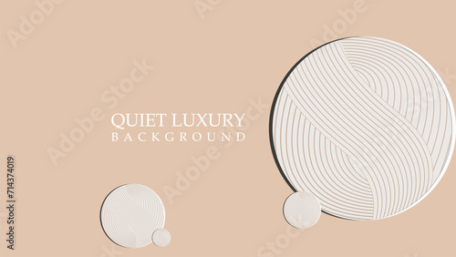 Quite Luxury background vector . wave line circle background design, simple a beige background, cream background 