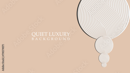 Quite Luxury background vector . wave line circle background design, simple a beige background, cream background 