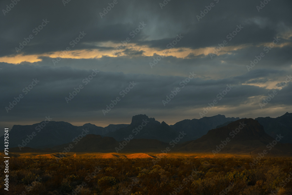 Band of Light Illuminates Stretch of Desert Below the Chisos Mountains