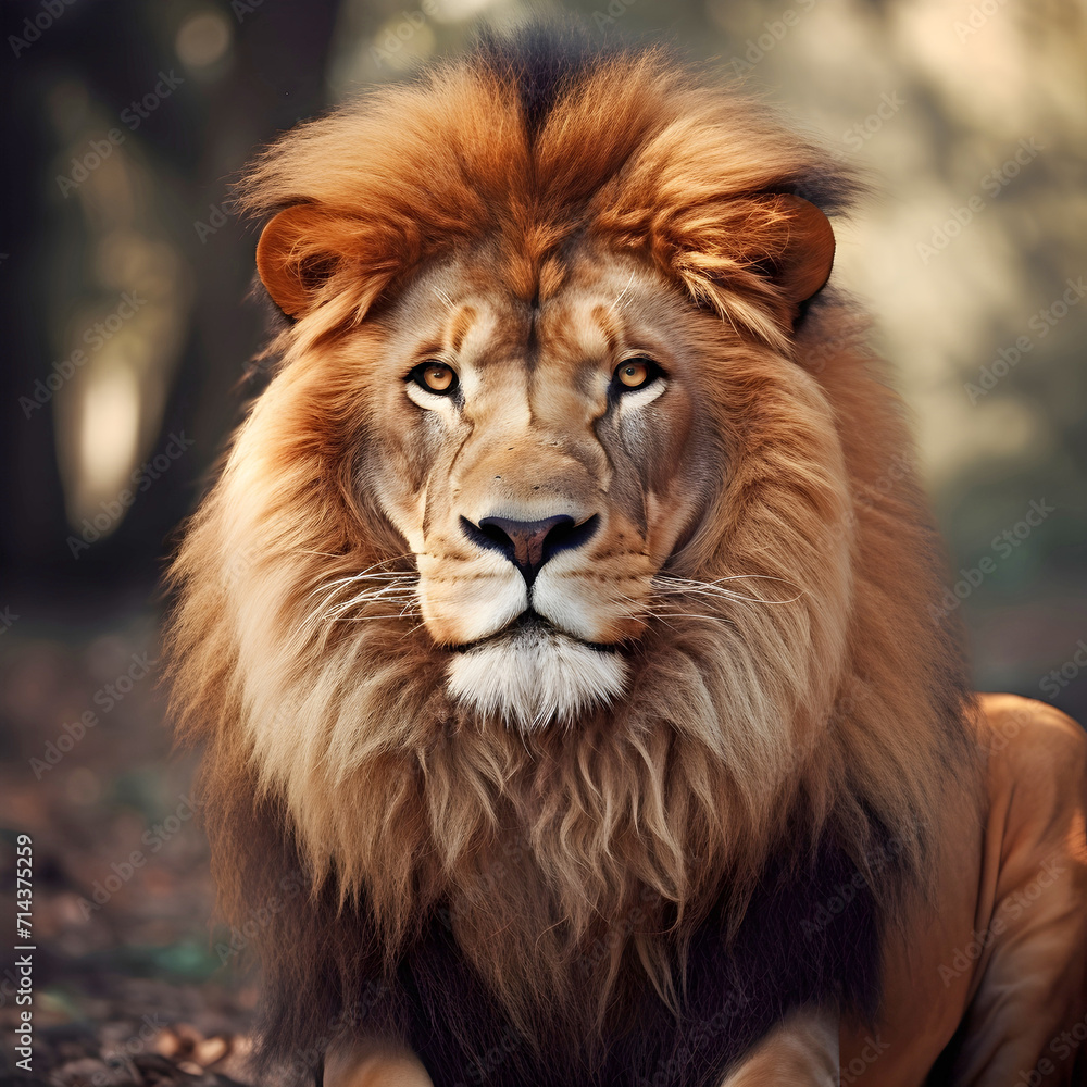 portrait of a lion, ai generated,