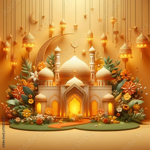 Ramadan and eid beautiful mosque.