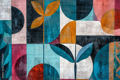 ABstract Art Deco Inspired Wallpaper, Elegant Geometric Wallpaper Design, Gold Accents