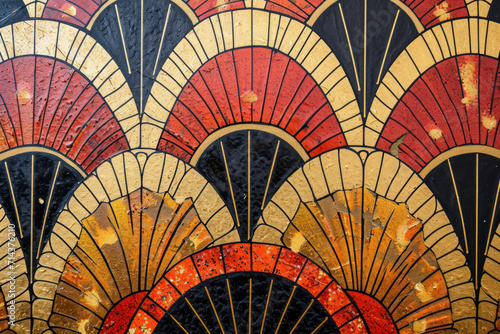 Art Deco Inspired Wallpaper, Elegant Geometric Wallpaper Design, Gold Accents