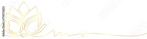 Lotus in gold line art style for Vesak celebration of illustration vector