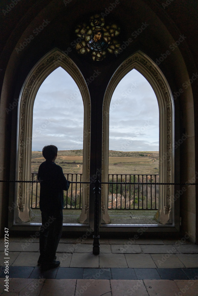 Fototapeta premium silhouette of a person in a coat