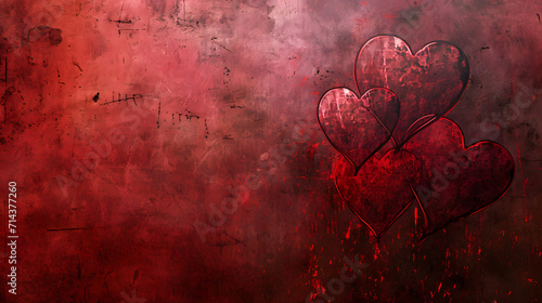 A captivating maroon painting of a heart, evoking deep emotions through its bold use of red and masterful artistic execution