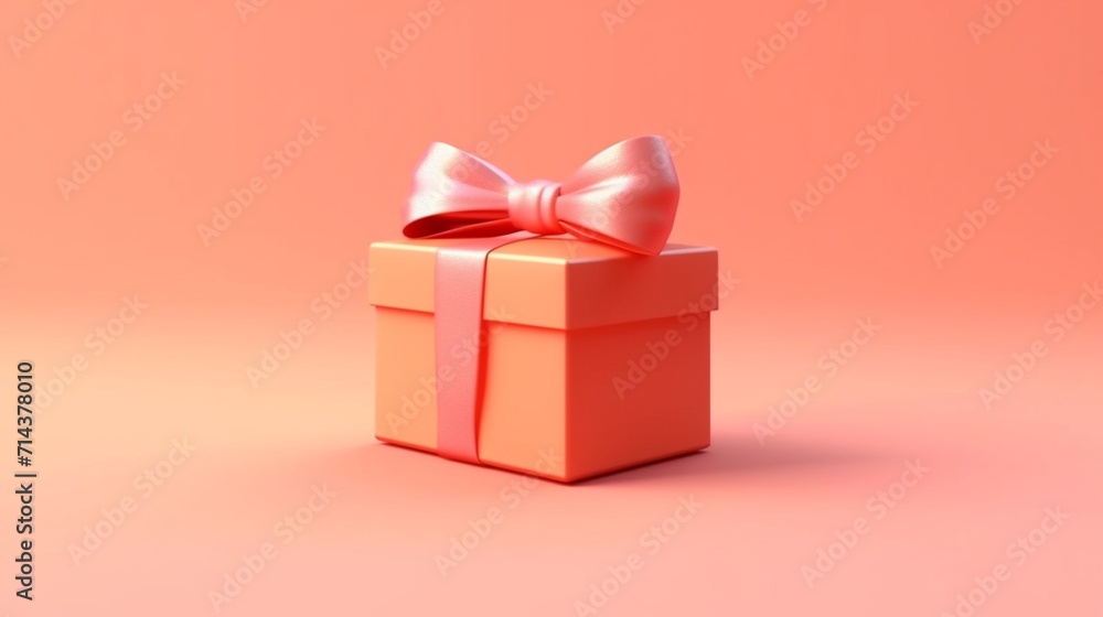 Fototapeta premium Blank open pink gift box or present box with white rib Ai Generative