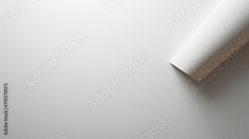 A paper surface with slight alternation of light and shadow. The white background is bright and soft. Smooth surface with a playful effect It provides a clean canvas with ample copy space for a variet photo