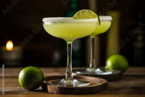 Delicious margaritas made with tequila and zesty lime. Generative AI