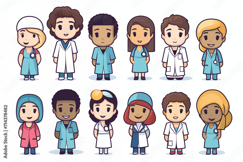 Medical Clipart Characters Vibrant Diversity and Multiculturalism in Healthcare