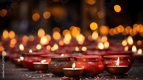Diwali festival of lights tradition, minimalistic, happy diwali, Celebrations, orange and redish background