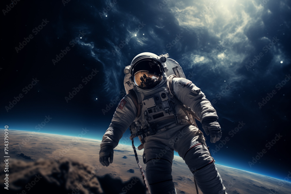 Cosmic Space Exploration of Astronaut Futuristic Sci Fi 