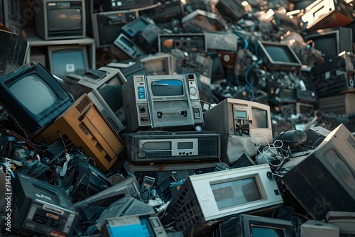 Pile of discarded electronics highlighting the urgency of e-waste recycling