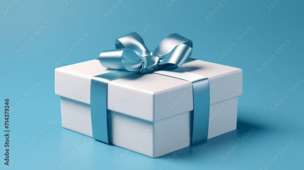 Blank open white gift box with blue bottom inside Ai Generative Blank open white gift box with blue bottom inside Ai Generative