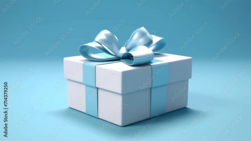 Blank open white gift box with blue bottom inside Ai Generative Blank open white gift box with blue bottom inside Ai Generative