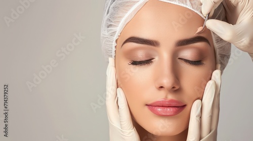 Beautiful Woman before Plastic Surgery Operation Cosmetology. Beauty Face