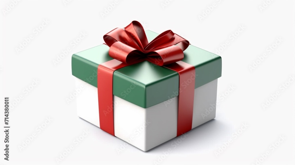 Fototapeta premium Blank opened christmas gift box or green present box Ai Generative