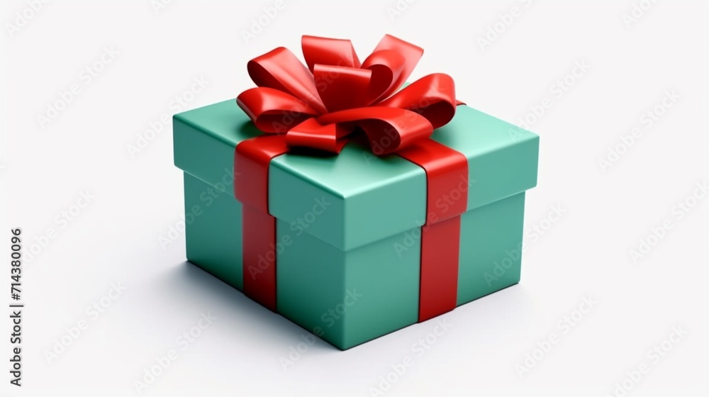Blank opened christmas gift box or green present box Ai Generative