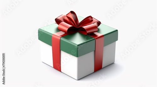 Blank opened christmas gift box or green present box Ai Generative