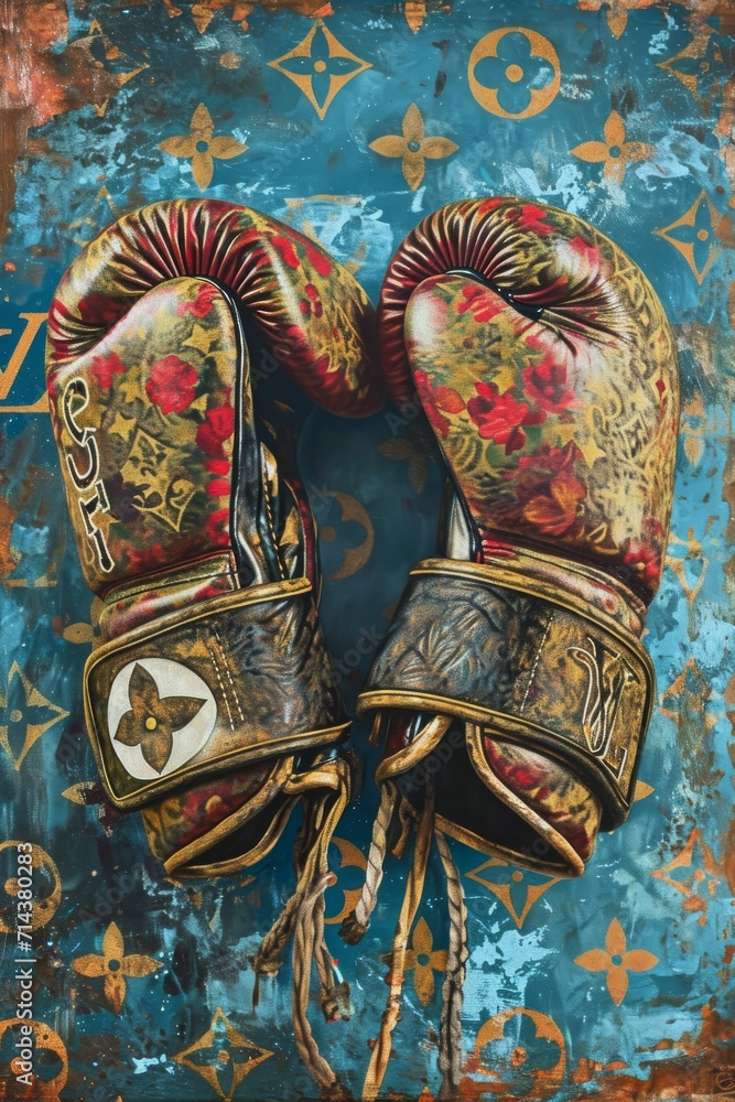 Painting of Pair of Boxing Gloves