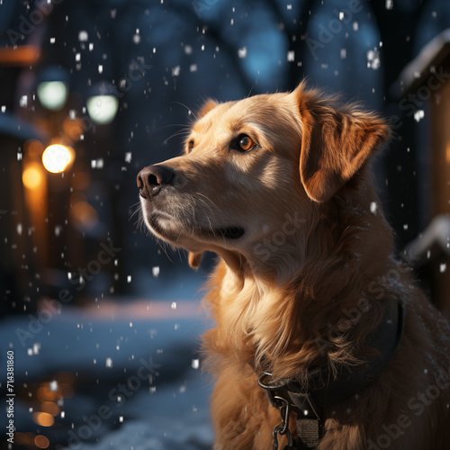 golden retriever in the snow