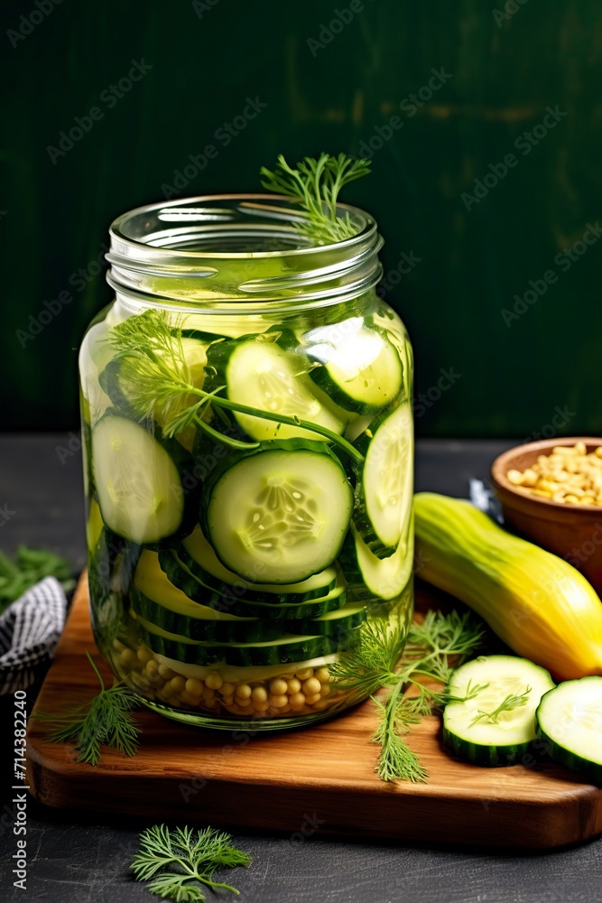 Ingredients for pickled or marinated cucumber Ingredients for pickled or marinated cucumber