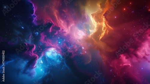 Vibrant color of space clouds background wallpaper