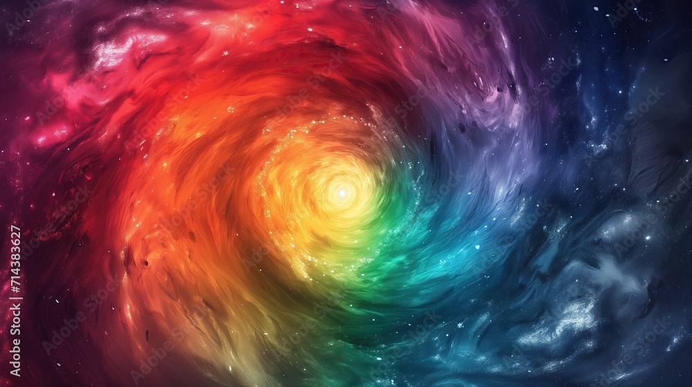 colorful vibrant spiral galaxy - obrazy, fototapety, plakaty 
