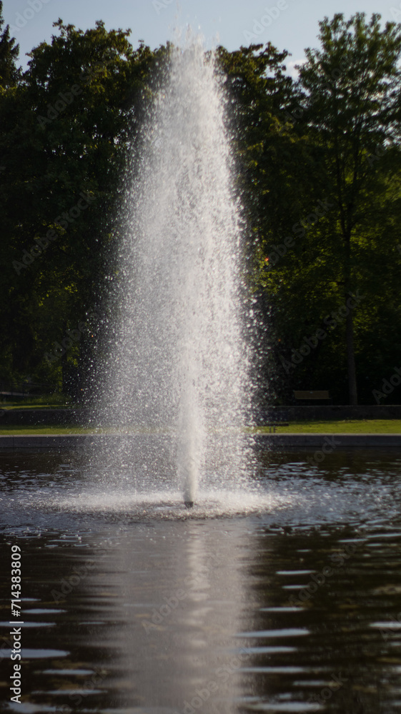 Water Fountain Spouting Water High Into the Air
