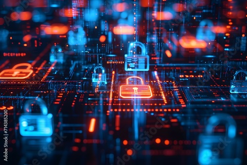 Digital locks symbolizing robust cybersecurity measures in a network © Rax Qiu