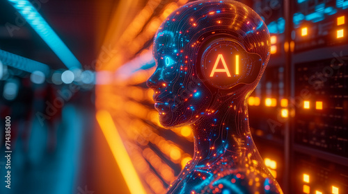 Futuristic AI Robot, AI generated