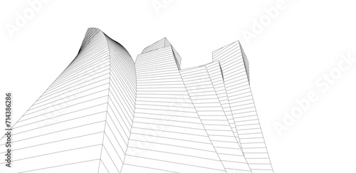 abstract architecture 3d illustration