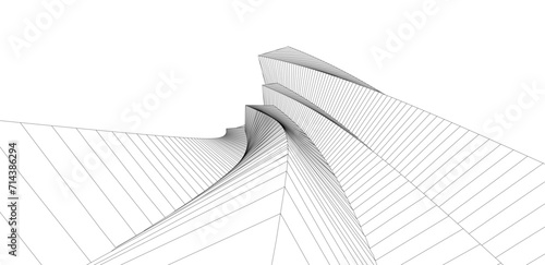 abstract architecture 3d illustration