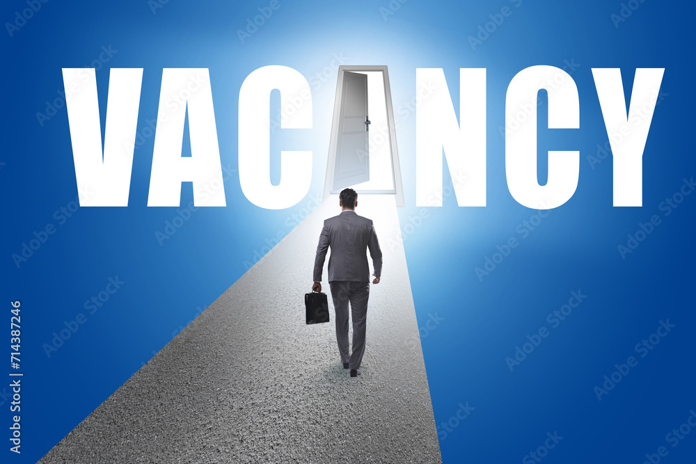 Vacancy concept with road leading to open door Vacancy concept with road leading to open door