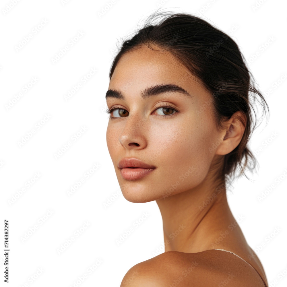 beauty female model in transparent background