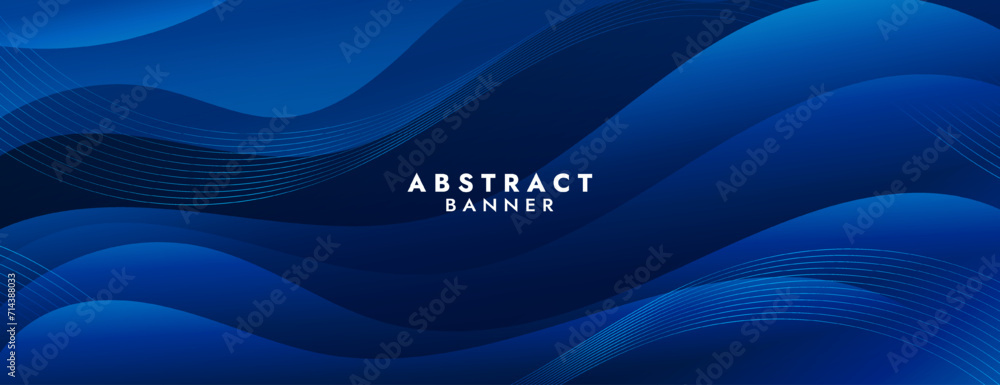 Abstract Dark Blue Background with Wavy Shapes. flowing and curvy shapes. This asset is suitable for website backgrounds, flyers, posters, and digital art projects. - obrazy, fototapety, plakaty 