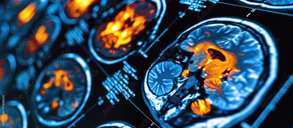 High resolution PET CT scan of the human brain. Stock Illustration ...