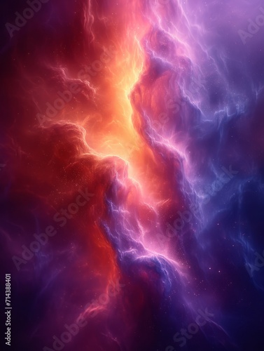 An abstract background of beautiful vibrant colors of blue, purple, pink and gold light. 