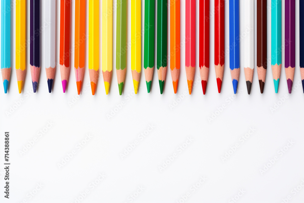 Color pencils isolated on white background. Back to school concept. Color pencils isolated on white background. Back to school concept.