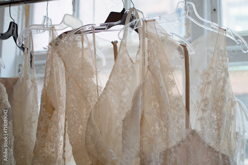 Detail of Embroidered and Beaded Wedding Dress