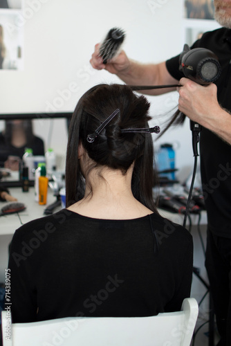 Model Getting Her Hair Styled Backstage Fashion Week