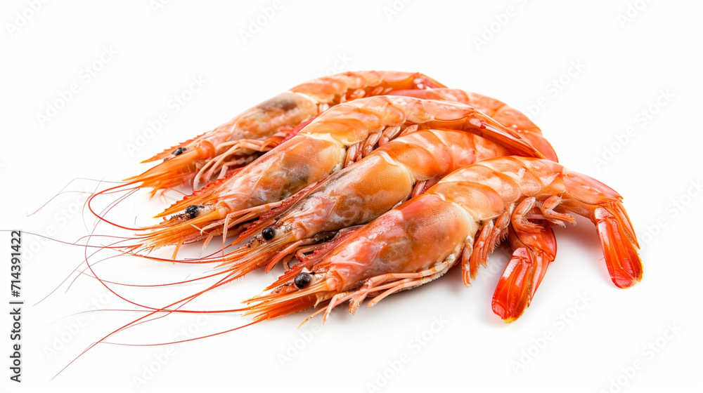 shrimps on a white background. Ai Generative shrimps on a white background. Ai Generative